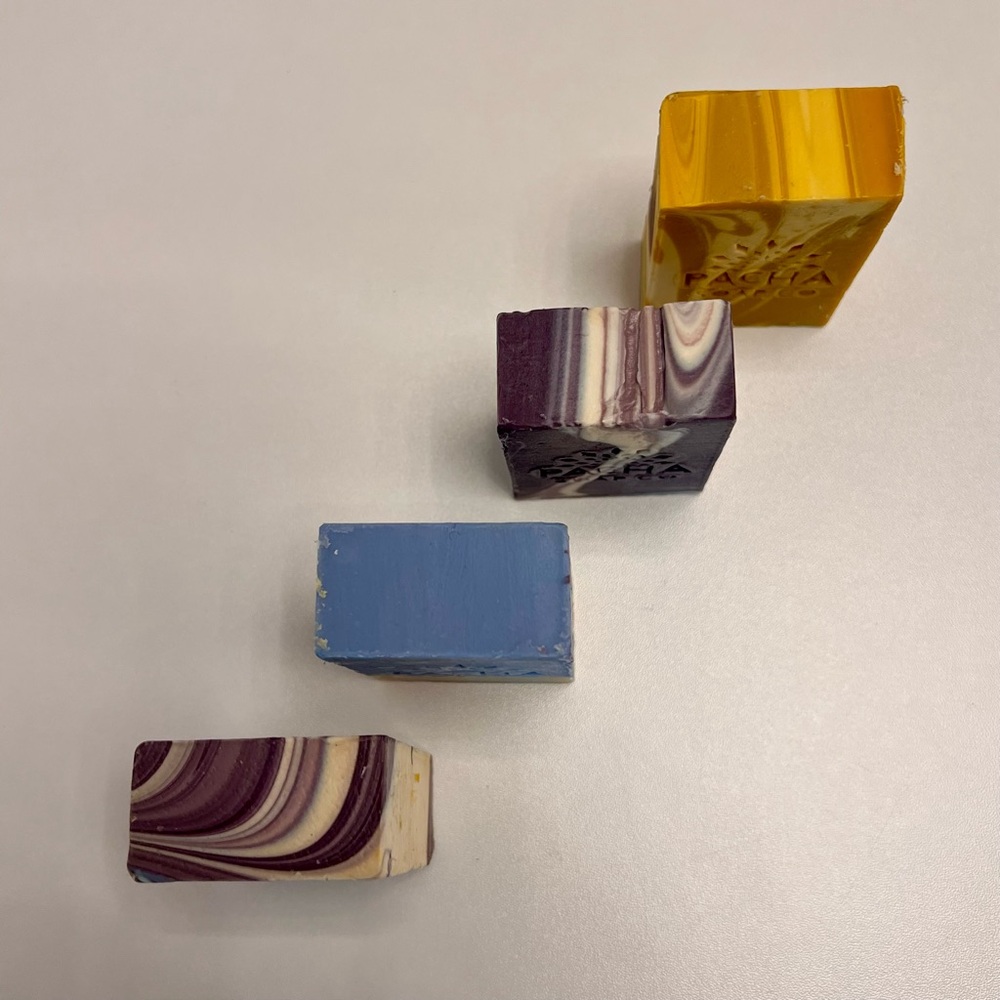 NEW 4 SOAPS FROM PACHA SOAP CO 100% NATURAL ARTISAN EXFOLIATING BARS 4OZ EACH - Picture 2 of 14
